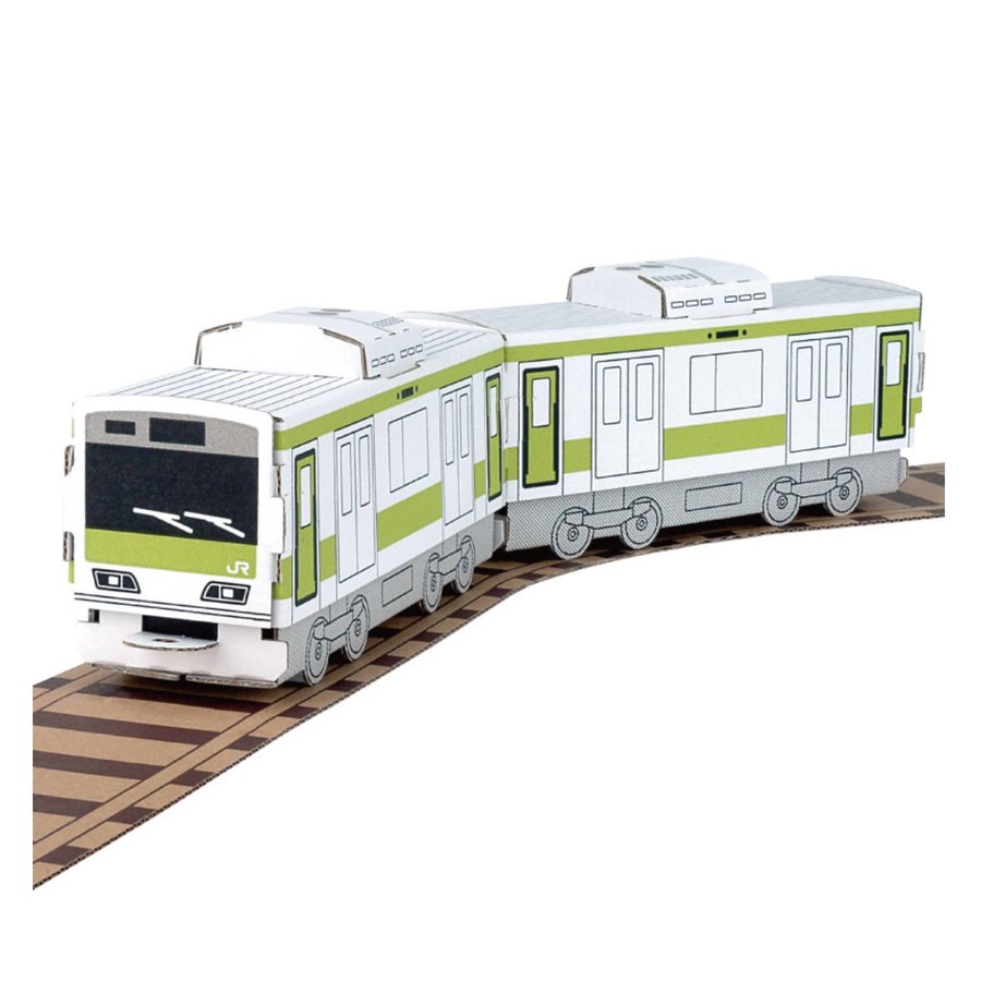 工作キット ダンボール製 hacomo kids ハッピーレールシリーズ 山手線 E231系 （ ダンボール 段ボール 電車 鉄道 おもちゃ ペーパークラフト 工作 ）