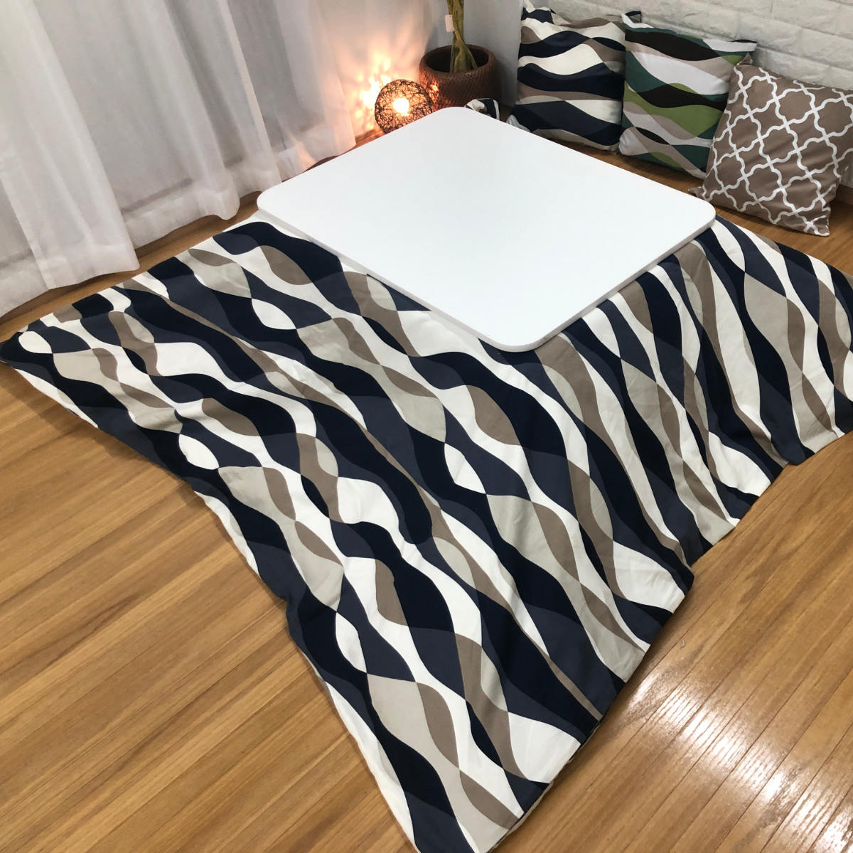 こたつ布団カバー 185×185cm 正方形 綿100％ 日本製 （ こたつ布団 カバー コタツ布団 洗える コタツ布団カバー こたつカバー コタツカバー ）_5