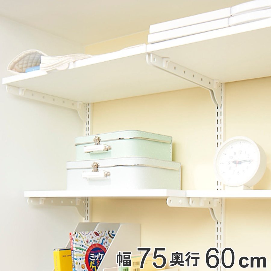 壁面収納 壁面収納 棚 幅75cm 奥行60cm フィットラック TSセット （ 棚板 木製