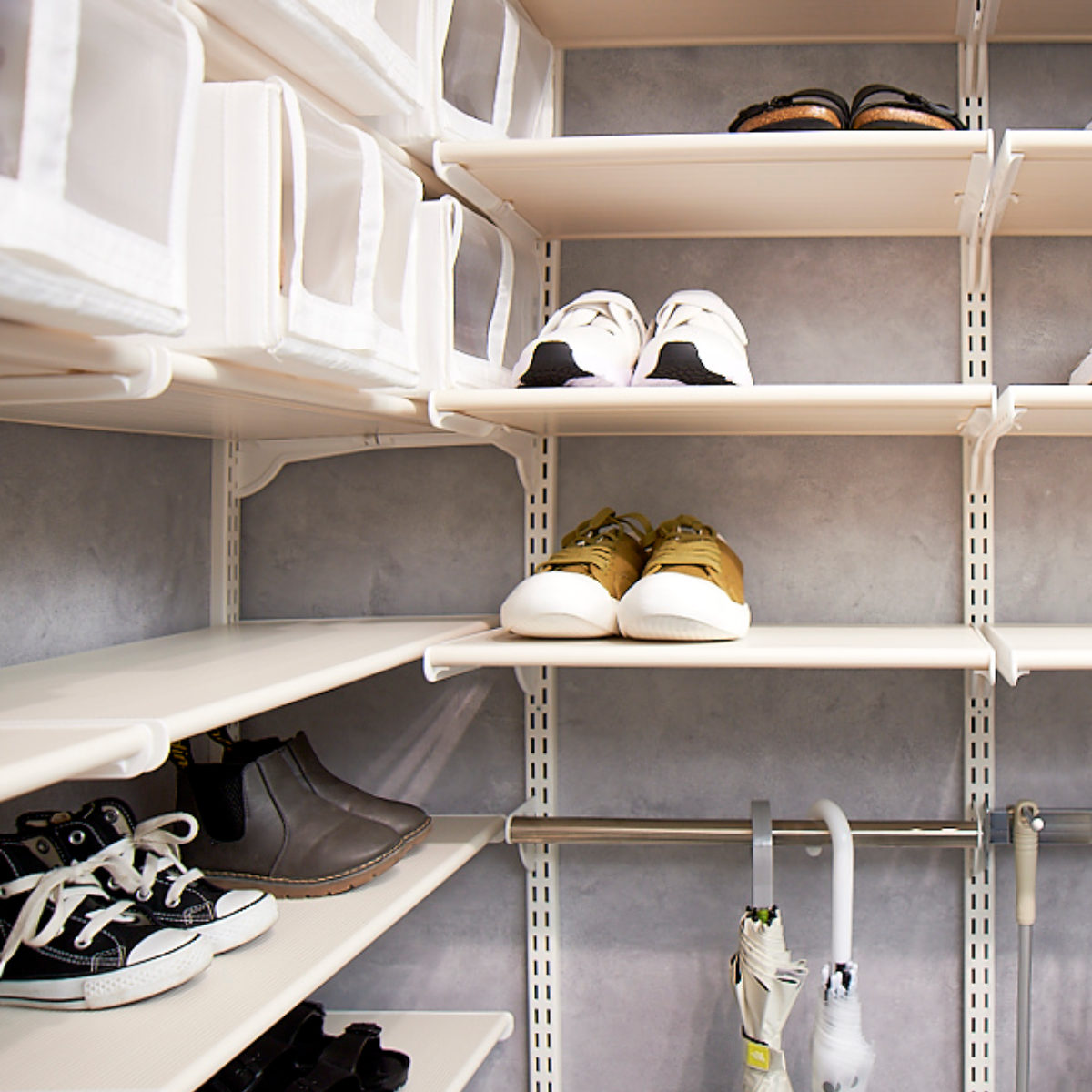 シューズラック シューズ用軽量樹脂棚 LTセット 幅45cm 奥行30cm （ 棚