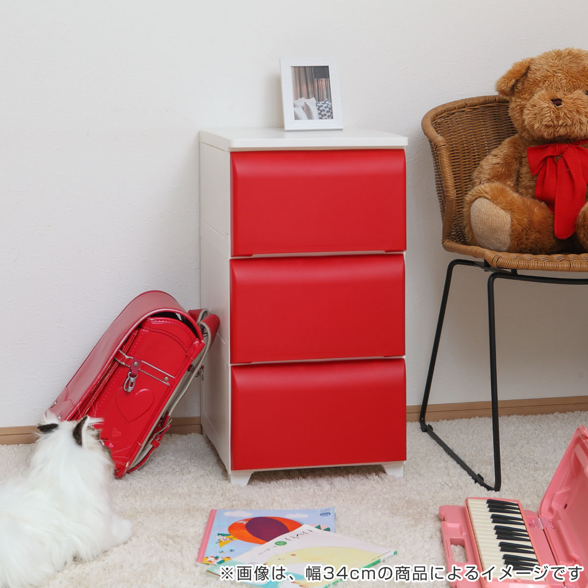 チェスト 5段 幅54cm ノーデュス ワイド プラスチック （ 収納ケース 引き出し 脚付き 収納 タンス ホコリが入りにくい 衣装ケース 収納ボックス 日本製 ）_10