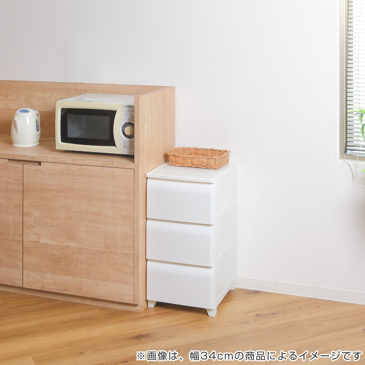 チェスト 5段 幅54cm ノーデュス ワイド プラスチック （ 収納ケース 引き出し 脚付き 収納 タンス ホコリが入りにくい 衣装ケース 収納ボックス 日本製 ）_11