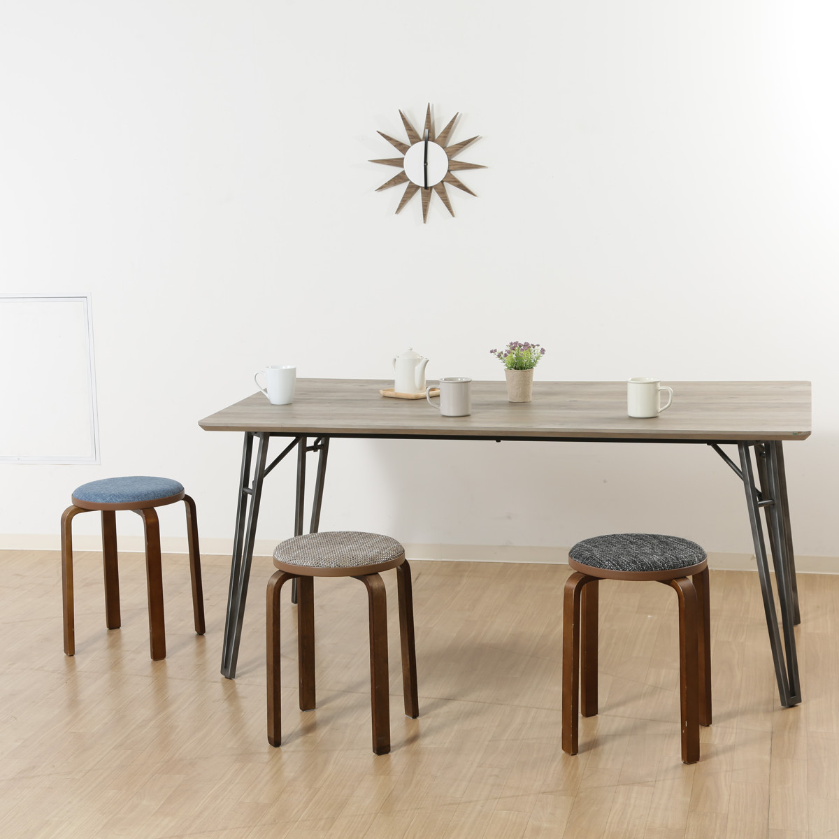 不二貿易（Fuji Boeki） スツール 木製 高さ47cm スタッキング 曲木 円