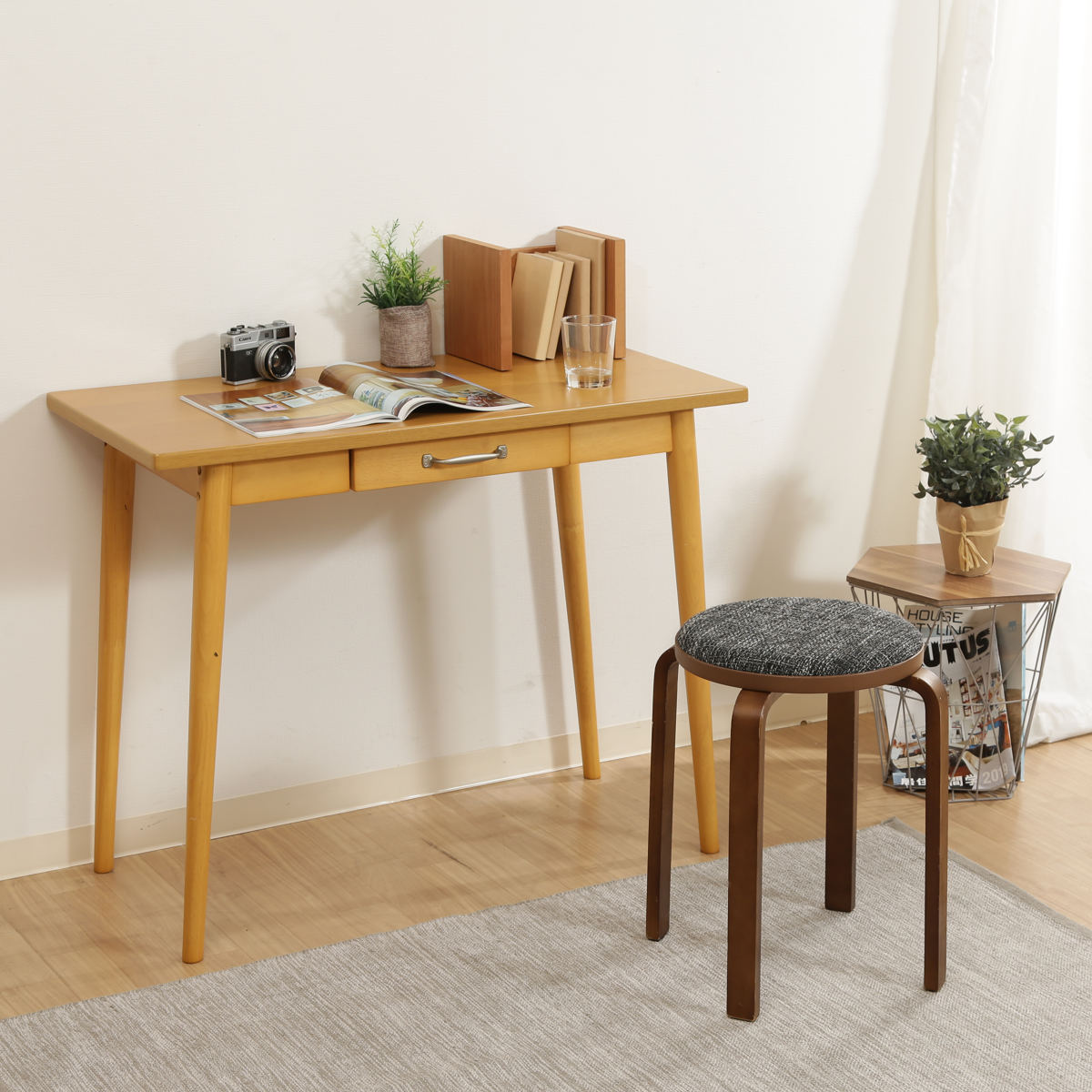 不二貿易（Fuji Boeki） スツール 木製 高さ47cm スタッキング 曲木 円