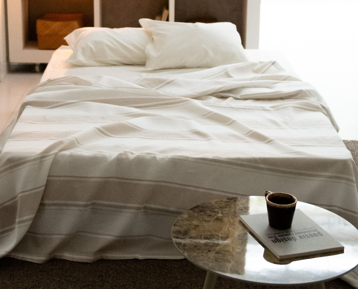 マルチカバー Fab the Home 210×270cm L シックストライプ 綿100