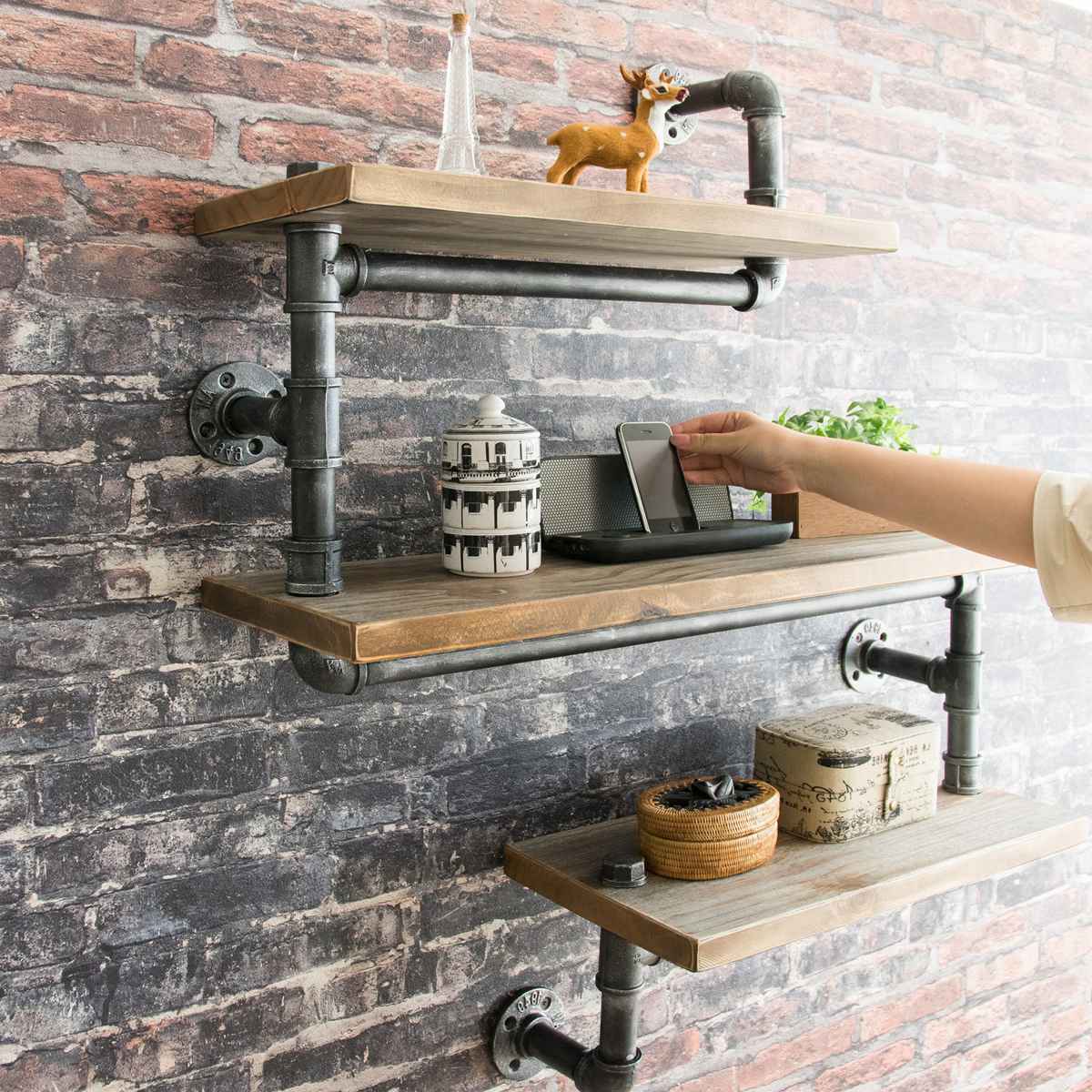 宮武製作所 ウォールラック 3段 インダストリアル調 配管フレーム 幅