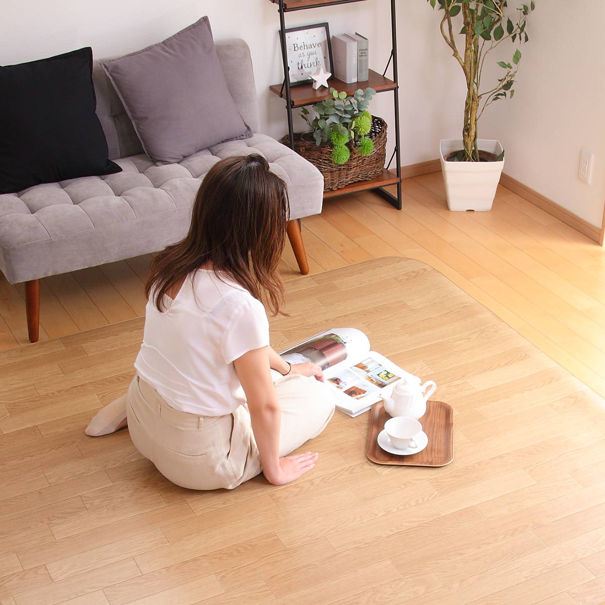 ラグ オーダーメイド 巾200×奥行325〜330cm 滑り止め 吸着シート付き ダイニングラグ オーク （ オーダー サイズオーダー オーダーラグ 撥水 ）_20