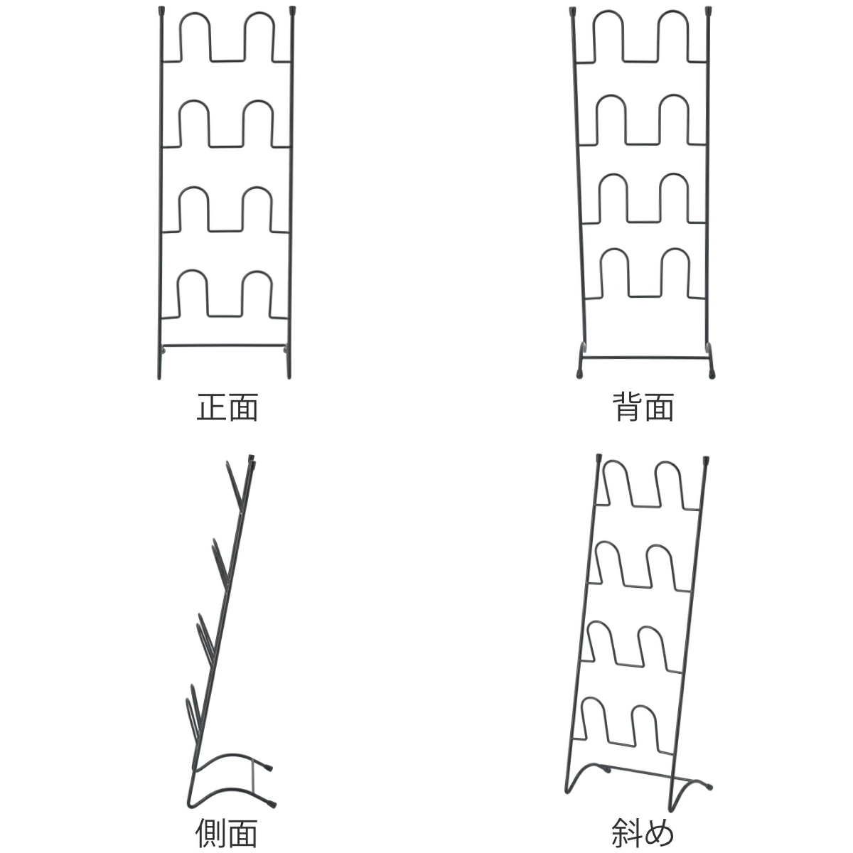 スリッパラック 4足分 ワイヤー スチール (...の詳細画像2