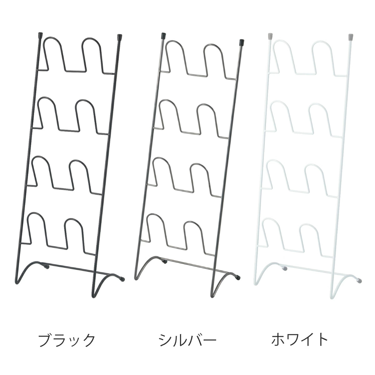 スリッパラック 4足分 ワイヤー スチール (...の詳細画像3