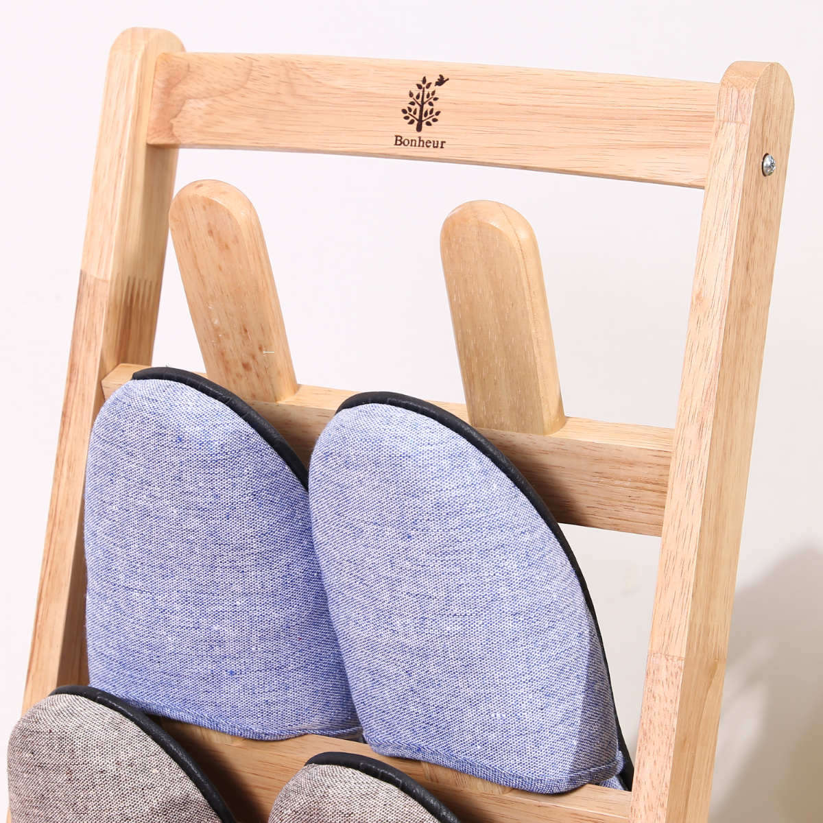 不二貿易（Fuji Boeki） スリッパラック 4足分 ボヌール 木製