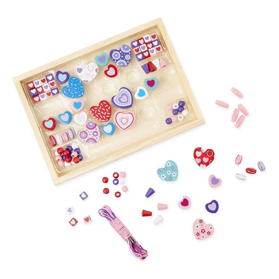 おもちゃ Melissa&amp;Doug スイートハート ビーズセット 女の子 4歳 （ 木製おもちゃ 木製玩具 ビーズ アクセサリー 木のおもちゃ 知育玩具 子供 ）