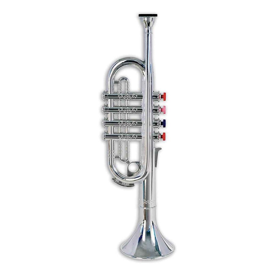 おもちゃ BONTEMPI シルバートランペット 楽器 4keys 37cm 3歳 （ トランペット 玩具 オモチャ 知育玩具 子供 プラスチック製 ）