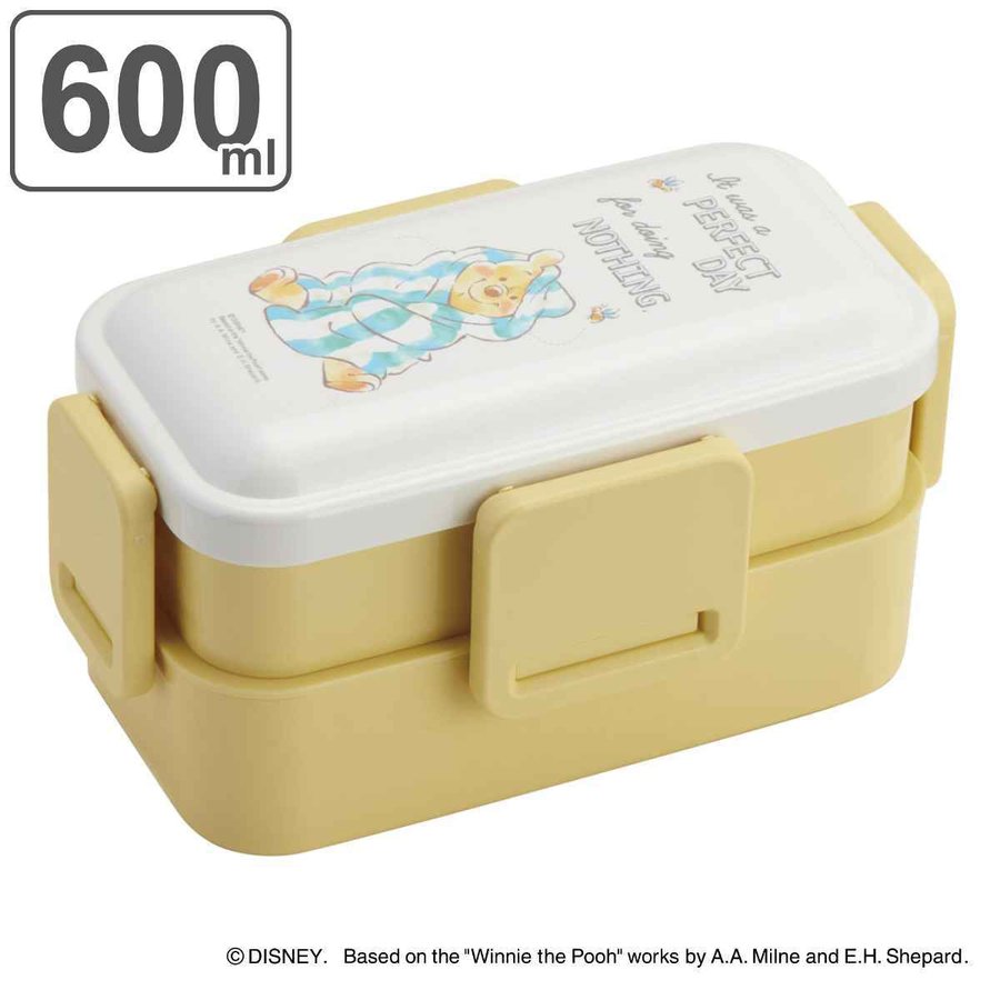 スケーター 弁当箱 2段 600ml 抗菌 ふわっと くまのプーさん モフモフ