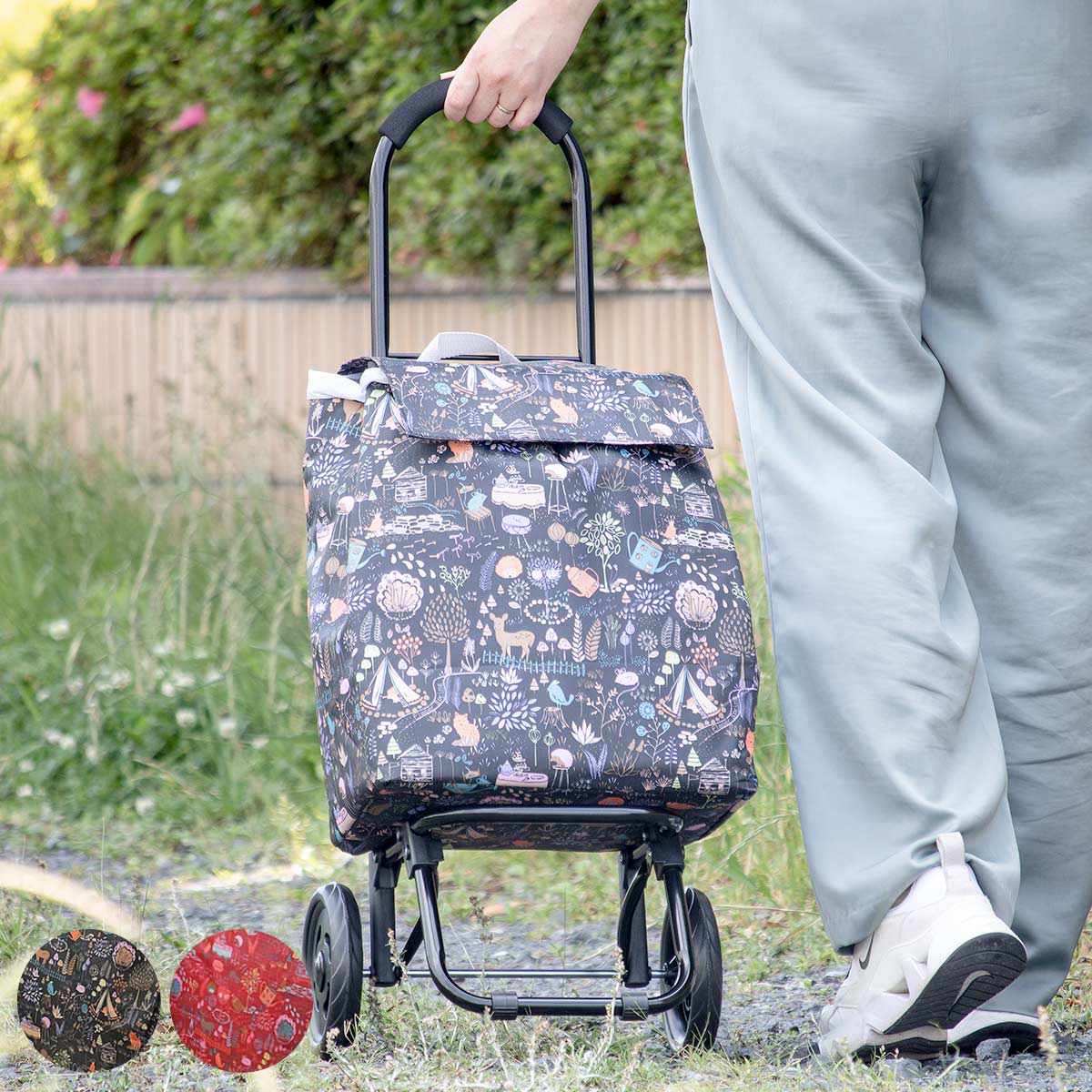 ショッピングカート CHARMISS メルヘン柄 28L 大容量 （ キャリーカート 買い物カート 折りたたみ 軽量 2輪 カート おしゃれ ）