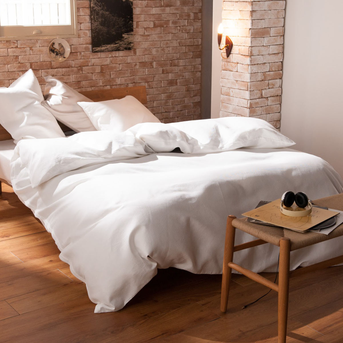 掛け布団カバー ダブル ワッフル ハニカム 綿100％ Fab the Home