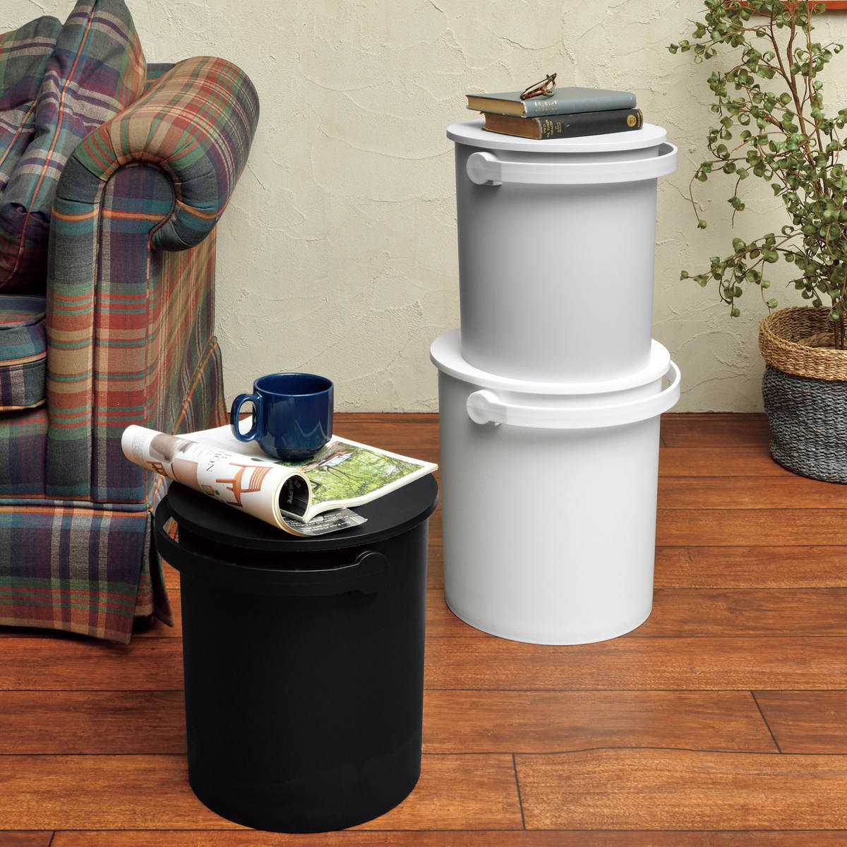 バケツ ふた付き フェルマー 15L 座れる 収納 （ イス スツール 椅子