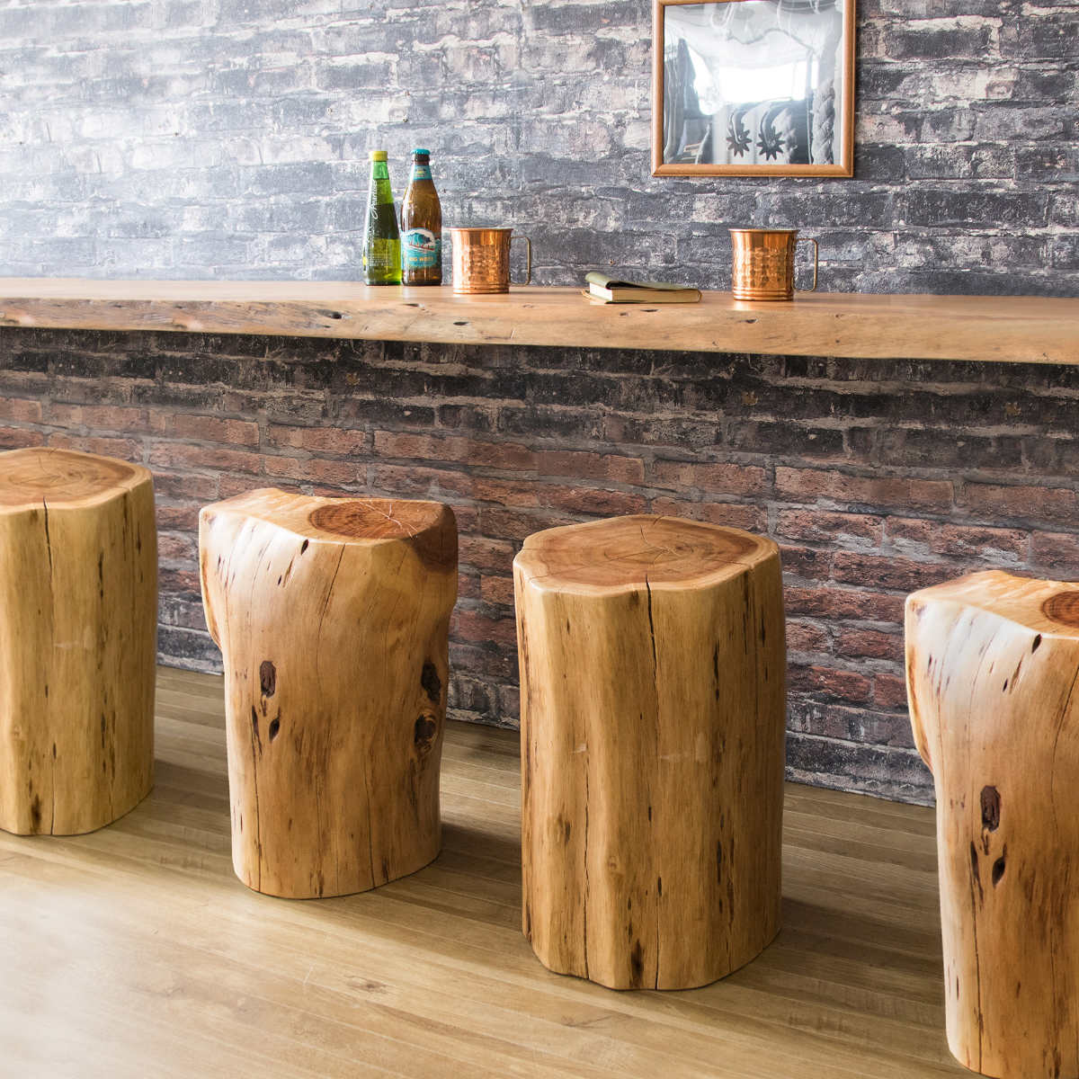 宮武製作所 スツール 高さ48cm 木製 天然木 丸太 （ チェア 椅子 イス