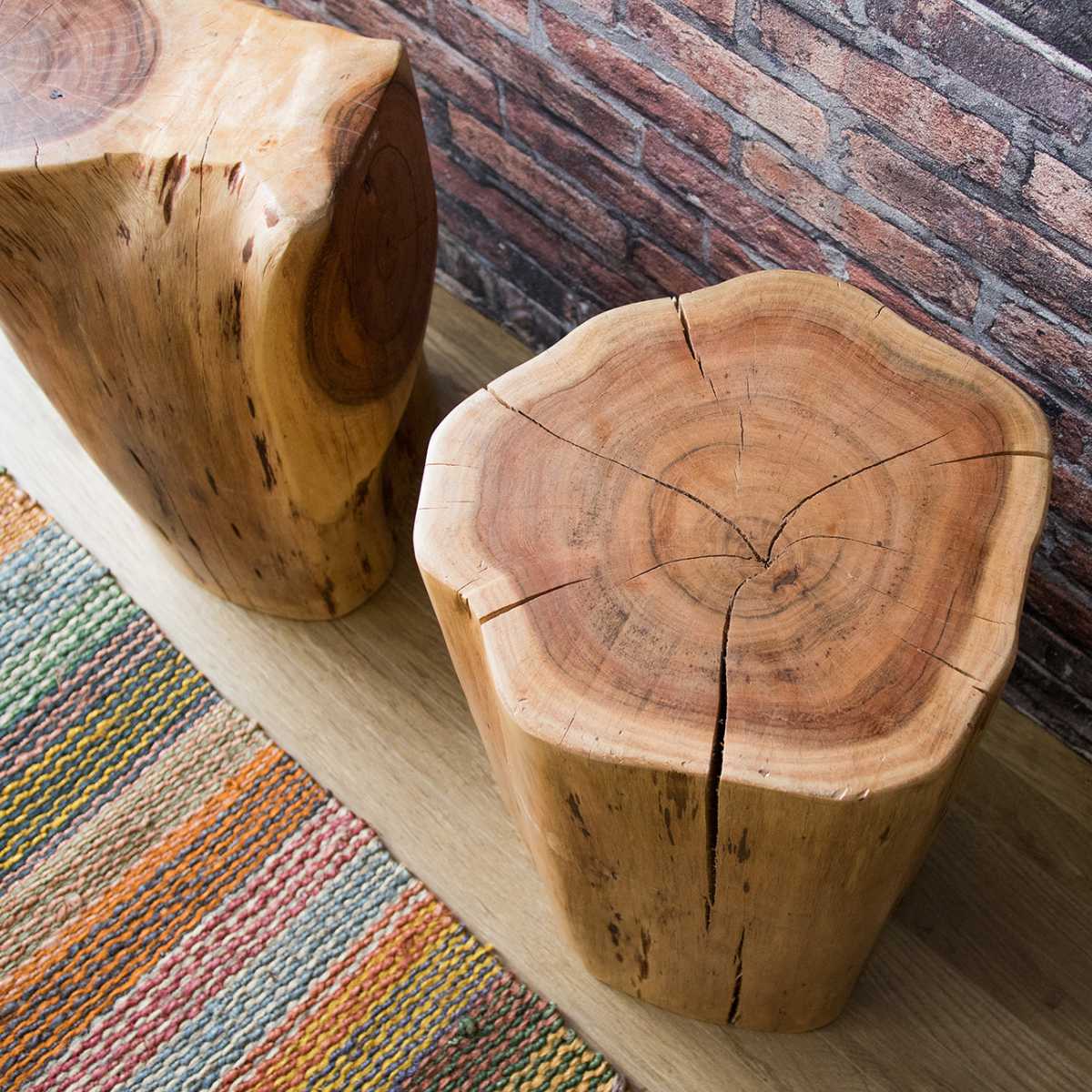 【引き取りお値引き】宮武製作所　木製スツール　天然木 宮武製作所 スツール 高さ48cm 木製 天然木 丸太 （ チェア 椅子 イス