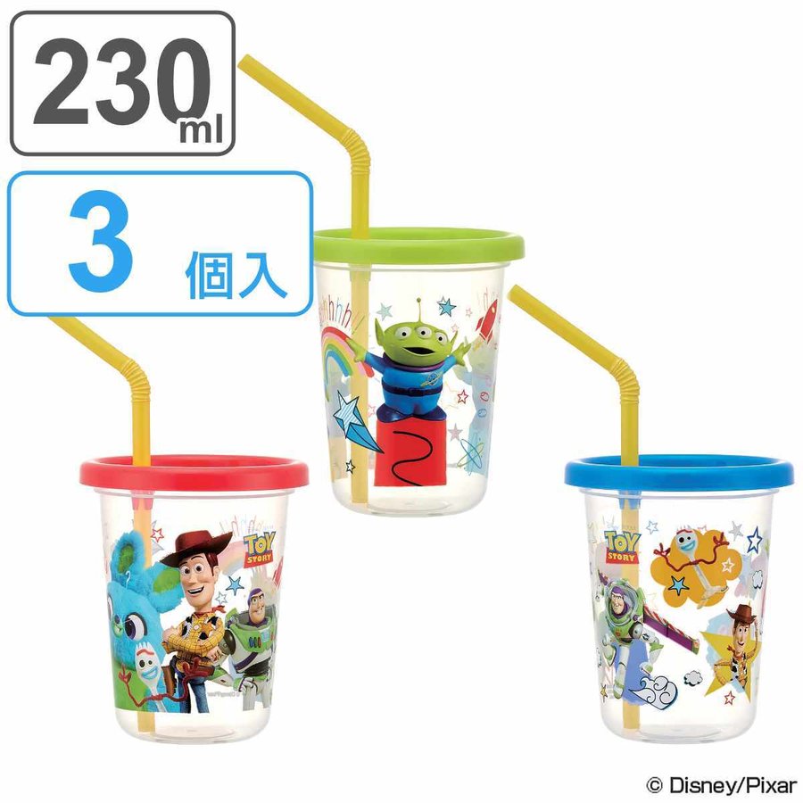 Disney（ディズニー） タンブラー ストロー付き 3個入り 230ml トイ