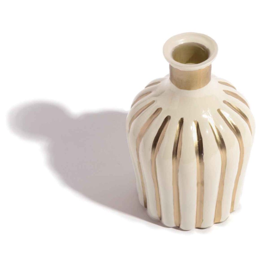 花瓶 ガラスベース ミルクカラー 直径10.5×高さ16cm