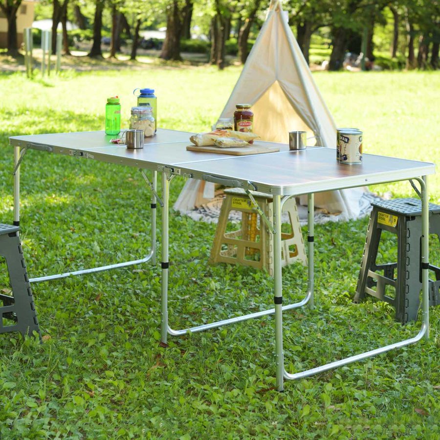 折りたたみテーブル,高さ調整デスク - 折り畳み軽量キャンプテーブル