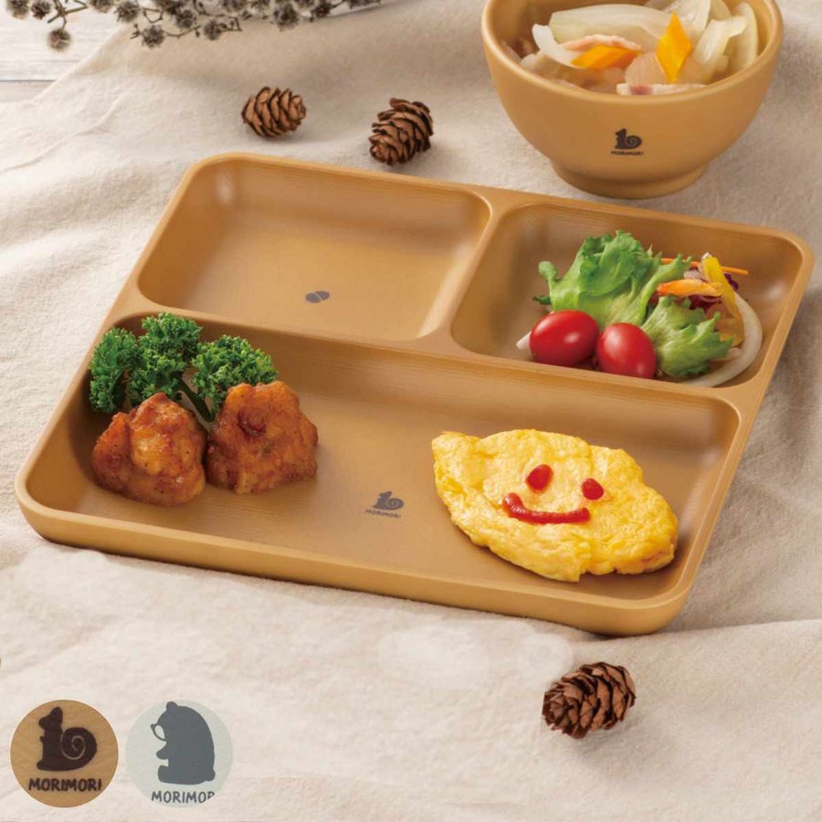 ランチプレート 21cm MORIMORI 子供用食器 プラスチック （ 食洗器対応