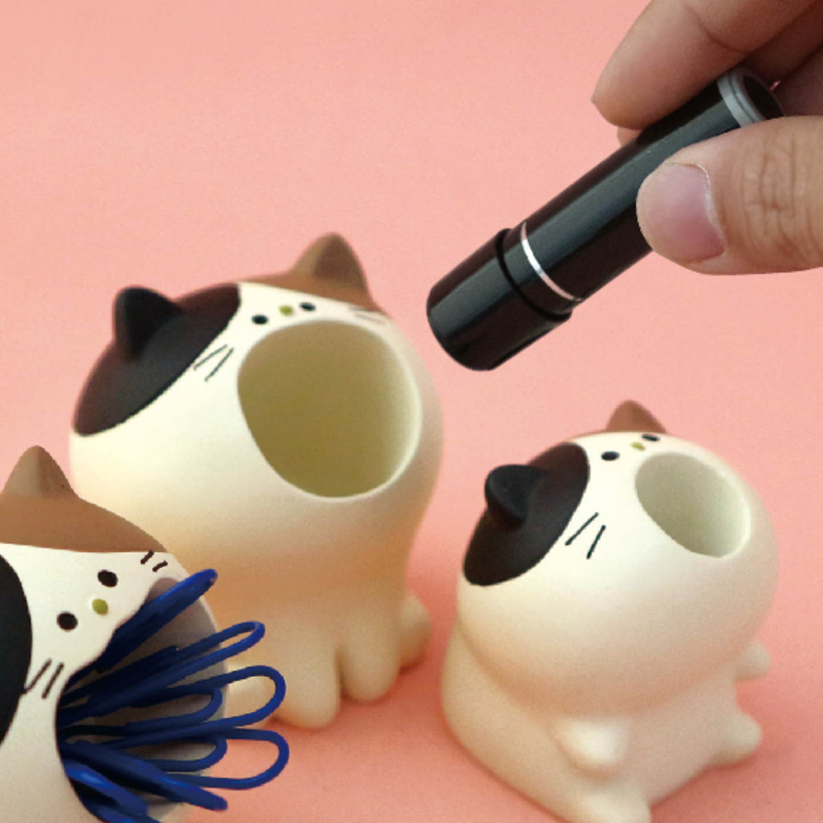 印鑑スタンド はらぺこアニマル イヌネコ （ 印鑑立て はんこケース