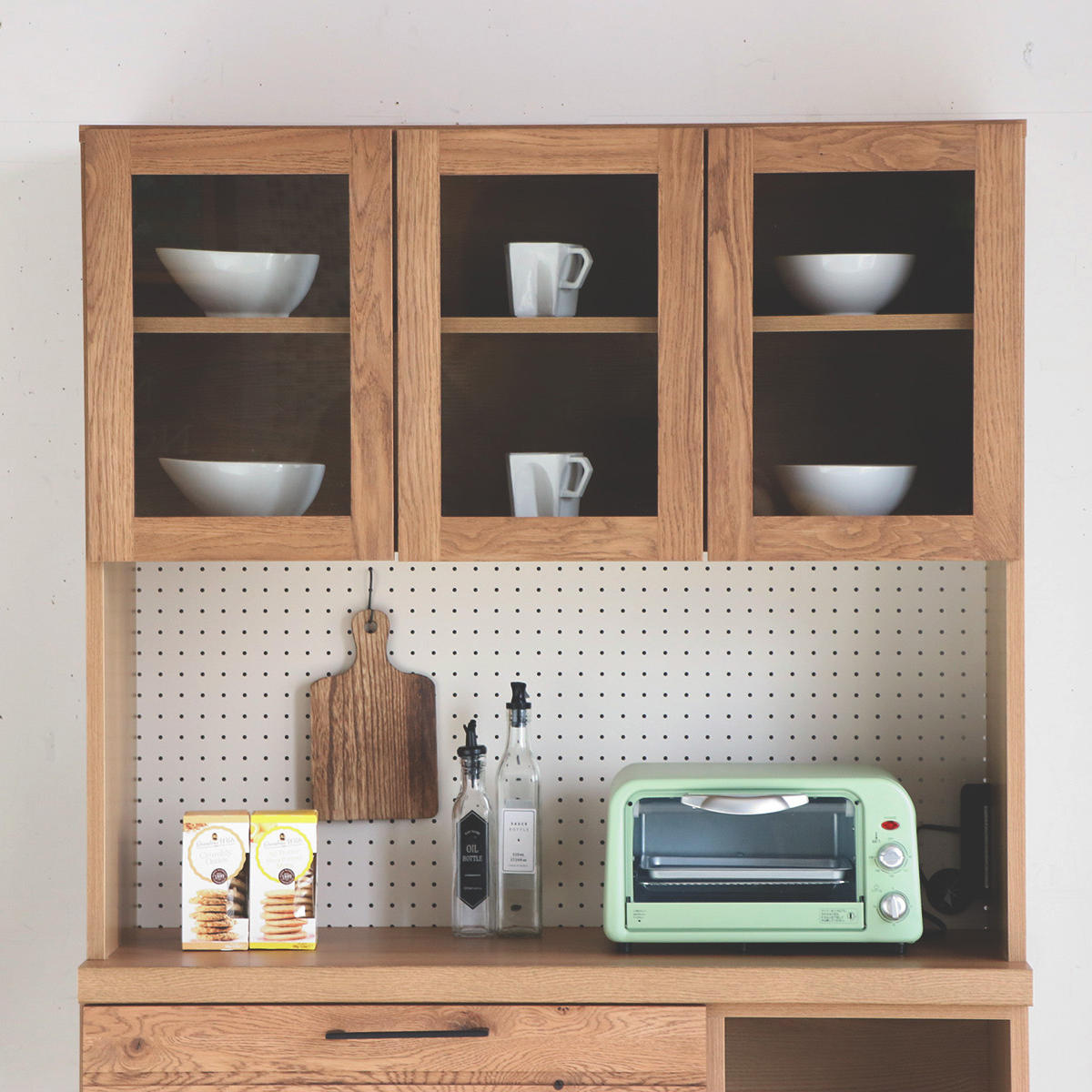 東馬（Tohma） 食器棚 キッチンボード 天然木 オイル仕上げ 約幅105cm