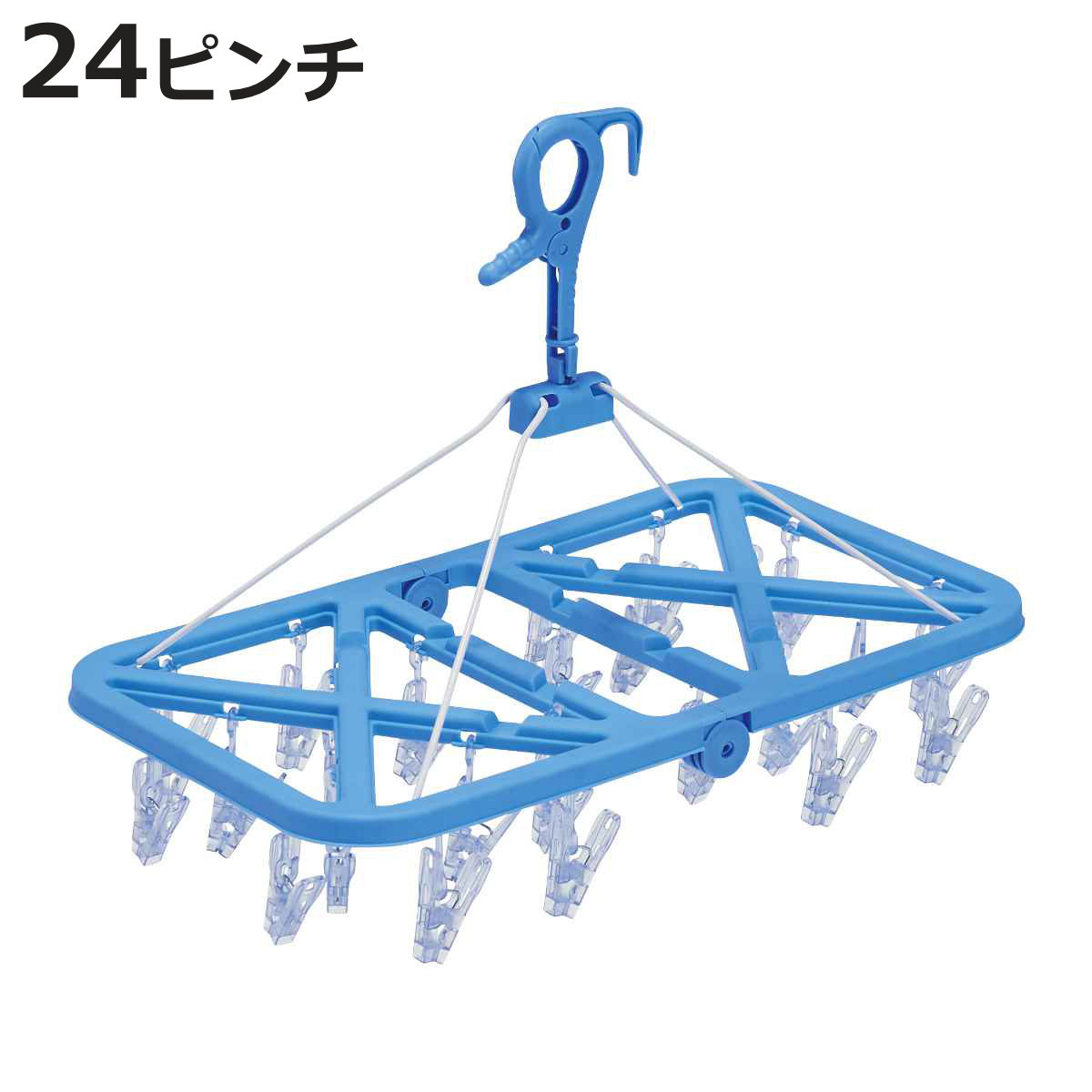 洗濯ハンガー PORISH ピンチが割れにくい角ハンガー 24ピンチ （ 洗濯 ハンガー ピンチハンガー 洗濯ピンチ 折り畳み 折りたたみ ピンチ ）