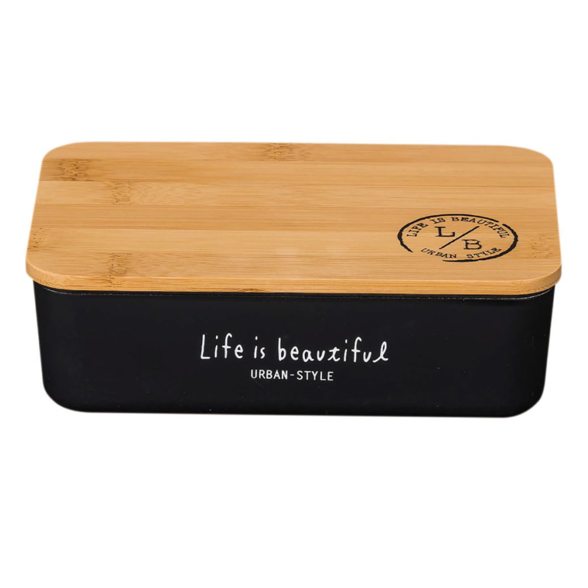 弁当箱 1段 600ml バンブー LIFE IS BEAUTIFUL 長角一段ランチ （ お弁当箱 ランチボックス レンジ対応 食洗機対応 竹蓋  一段 女子 大人 ） :392482:お弁当グッズのカラフルボックス - 通販 - Yahoo!ショッピング