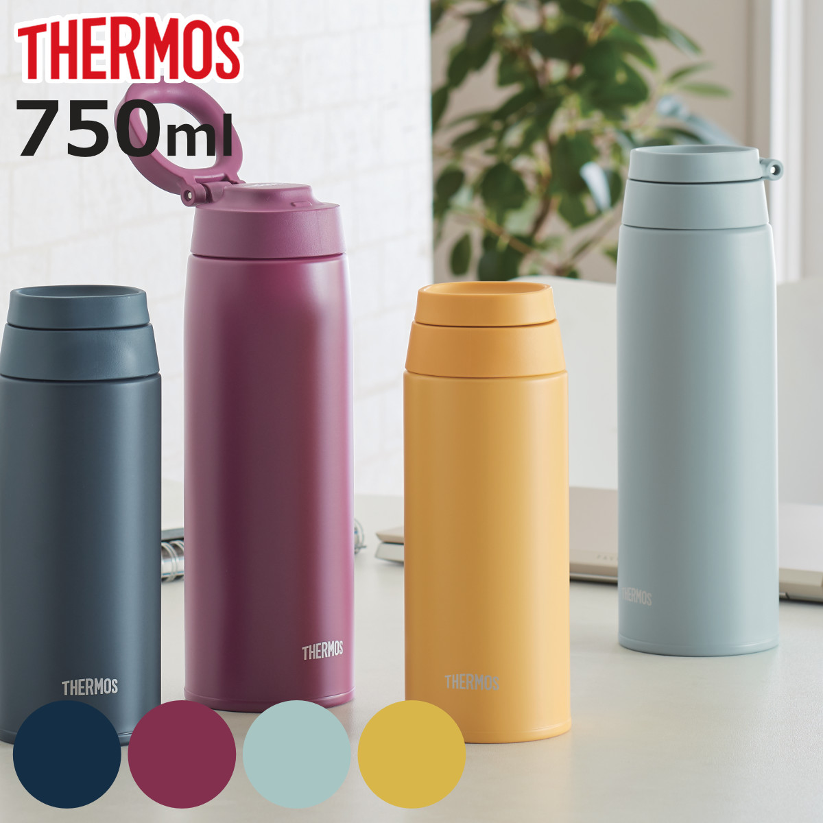 THERMOS（サーモス） 水筒 750ml 取っ手付き ステンレス 真空断熱