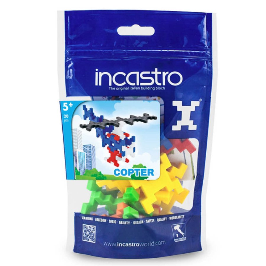 知育玩具 インカストロDoypack Copter20ピース入り （ ブロック オモチャ ヘリコプター 5歳以上 イタリア製 知育おもちゃ モッテッソーリ 男の子 女の子 ）