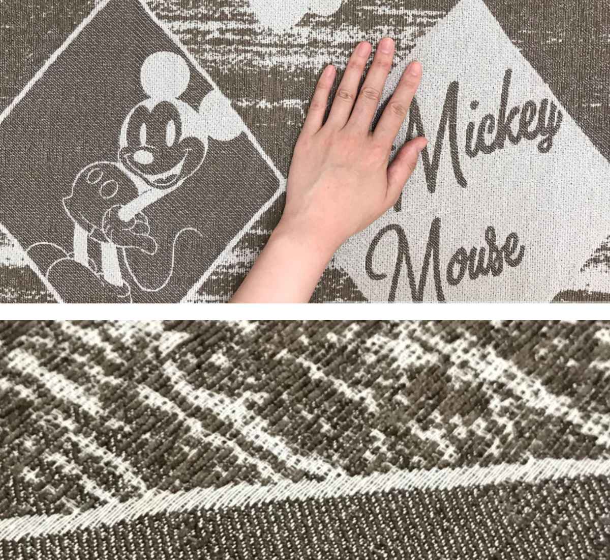 Disney（ディズニー） ラグ 185×185cm ミッキーマウス グランジ