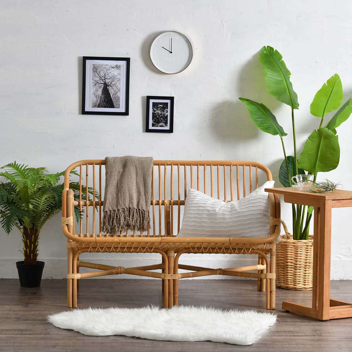 ラタン 2Pソファ Breeze コンパクト 幅110cm （ ソファー ラタンソファ