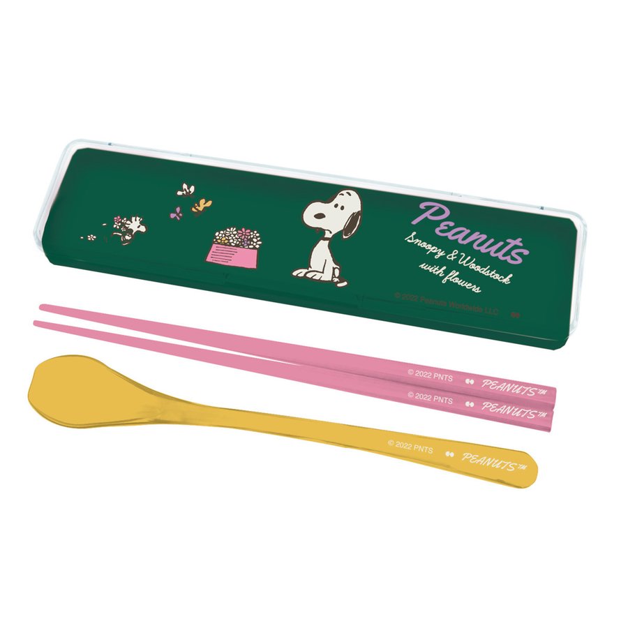 大西賢製販 コンビセット 箸 スプーン PEANUTS FLOWER （ SNOOPY お箸
