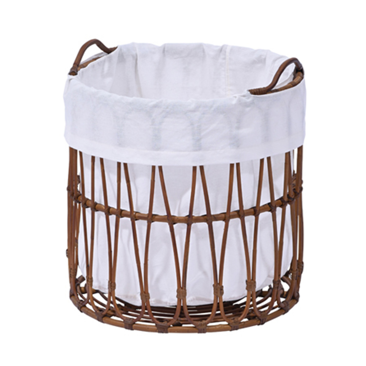 ランドリーバスケット ラタンフレーム 直径40cm （ 洗濯かご カゴ