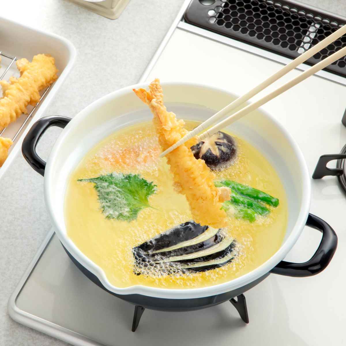 高木金属工業 天ぷら鍋 24cm IH対応 ホーロー製 （ ガス火 IH 対応 