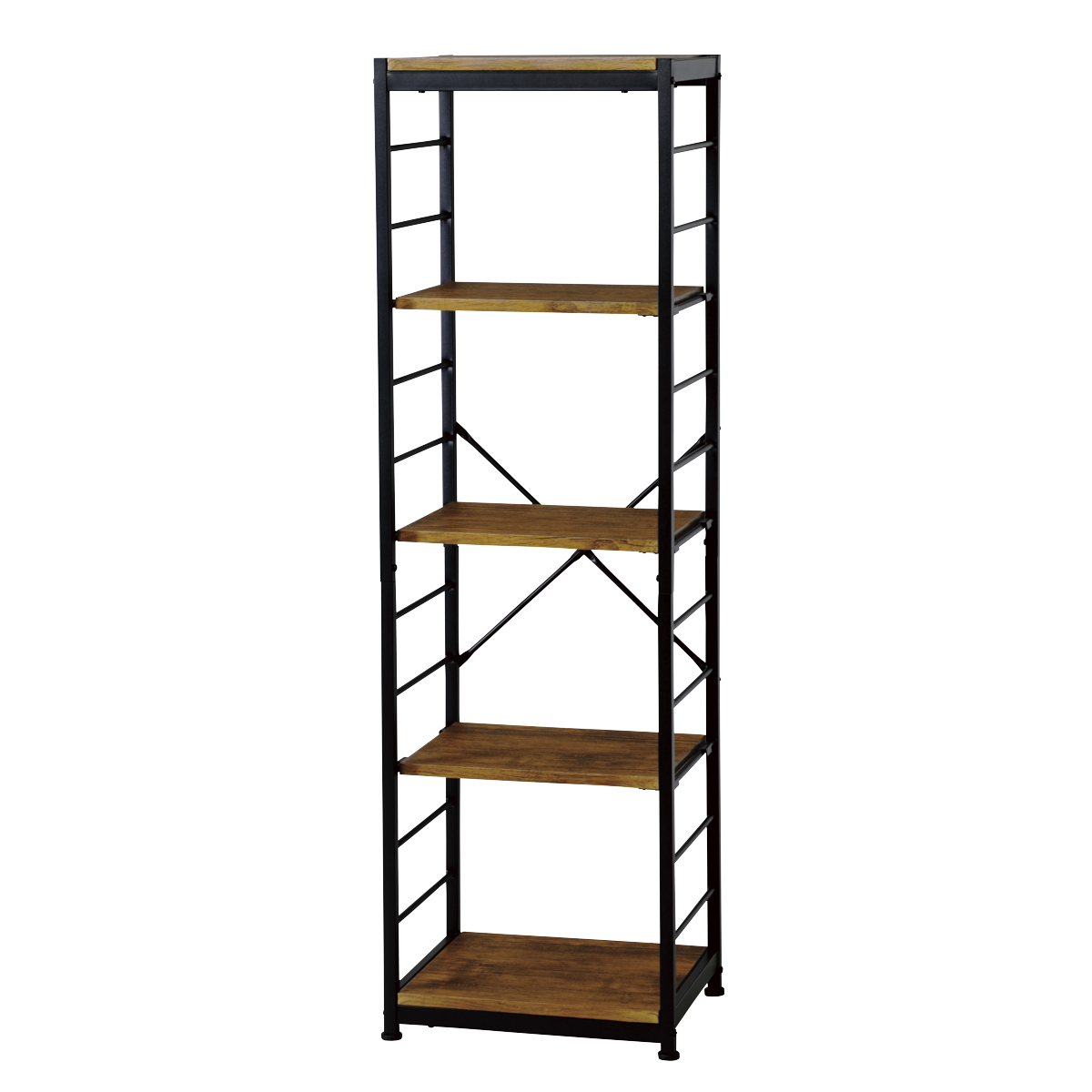 弘益 オープンラック5段 幅44cm ヴィンテージ調 スリムタイプ