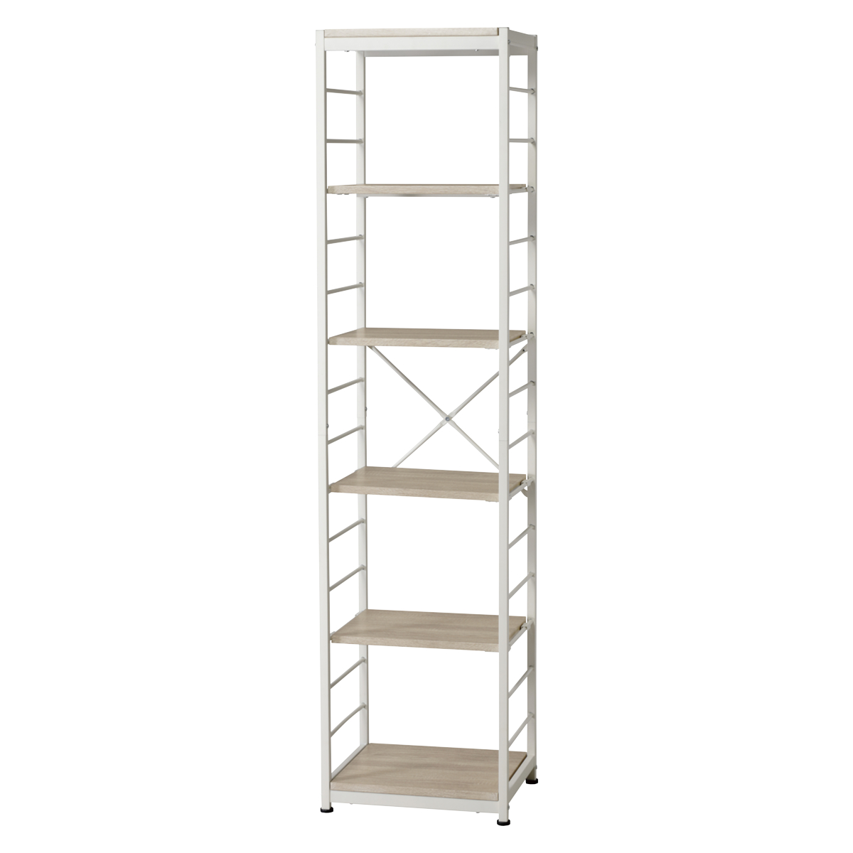 弘益 オープンラック6段 幅44cm ヴィンテージ調 スリムタイプ