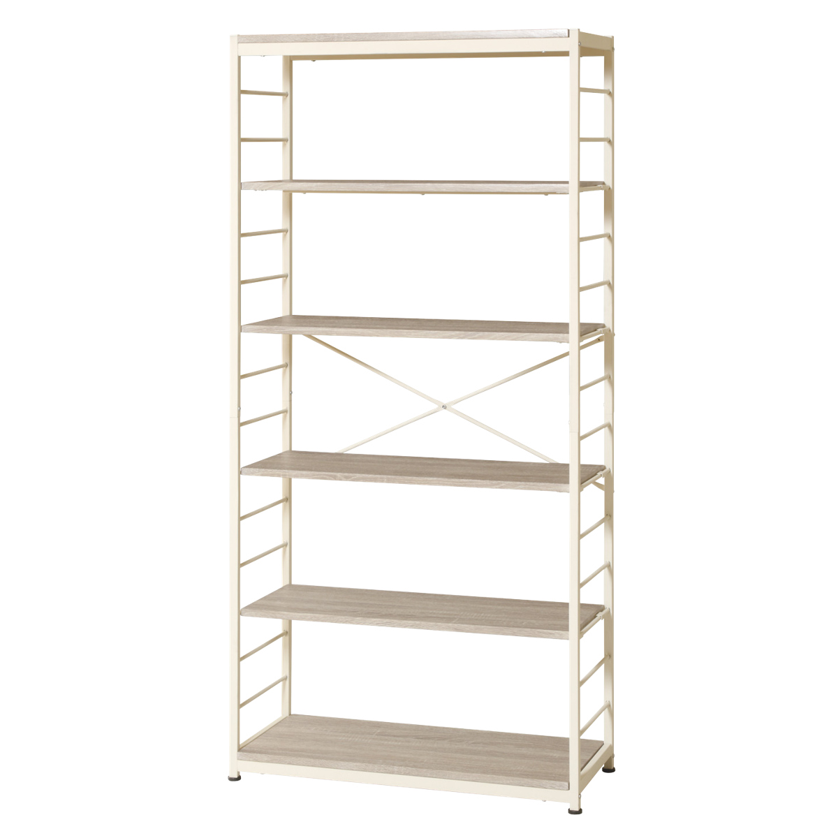 弘益 オープンラック6段 幅84cm ヴィンテージ調 ワイドタイプ