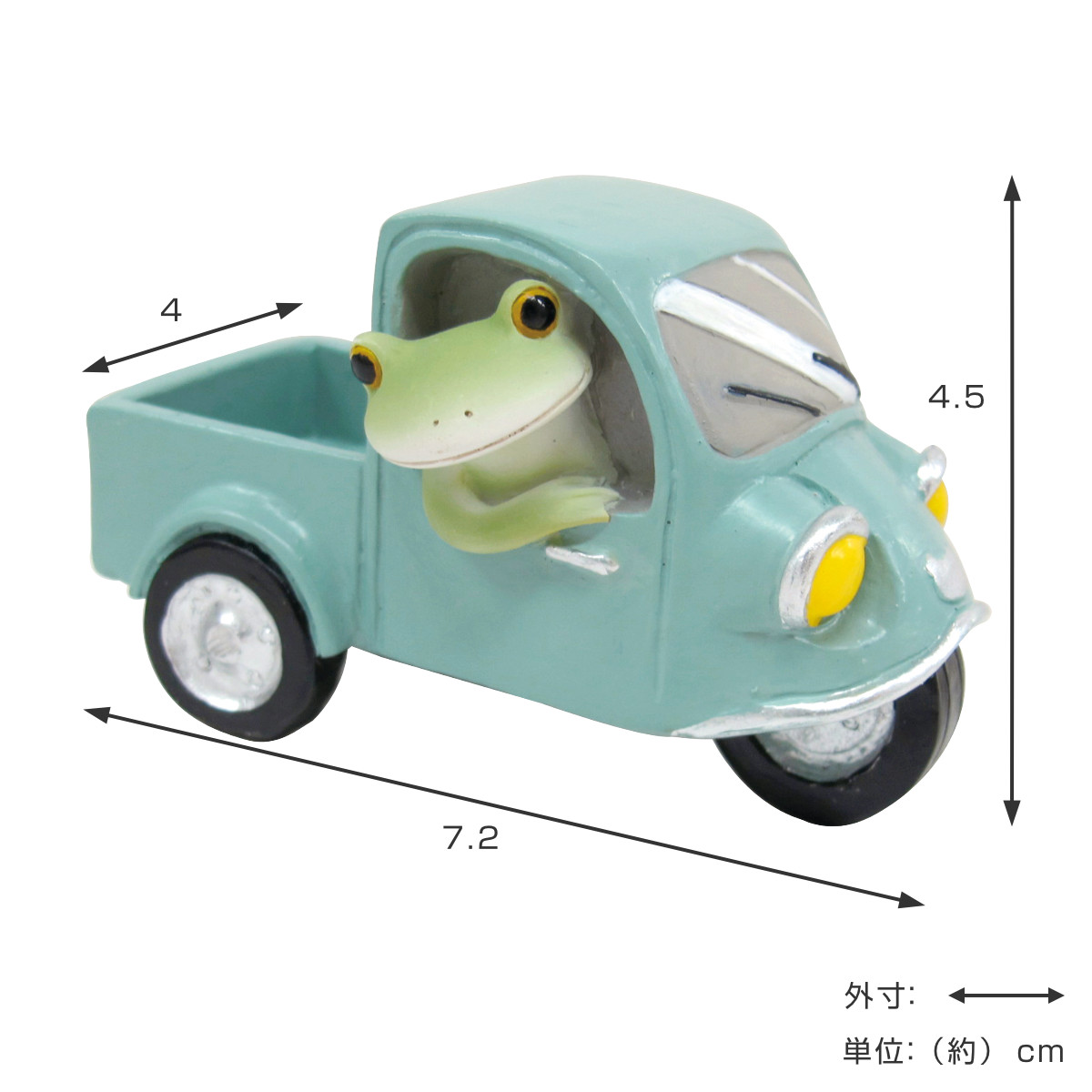 置き物 三輪自動車に乗るカエル Copeau ...の詳細画像1