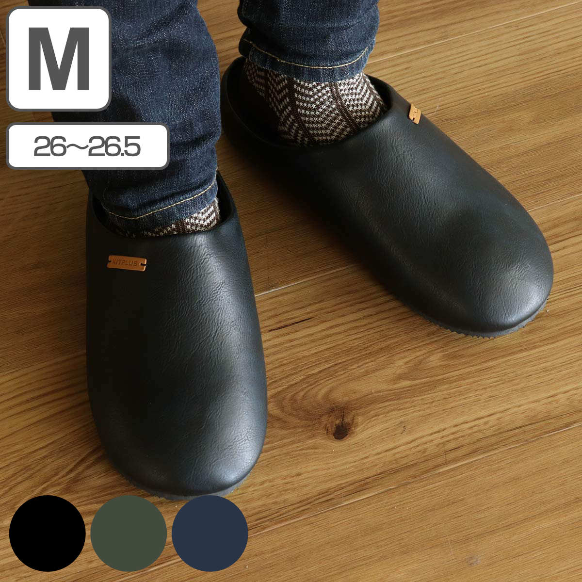 サンダル フェイクレザーサボサンダル M 26.0〜26.5cm KITPLUS