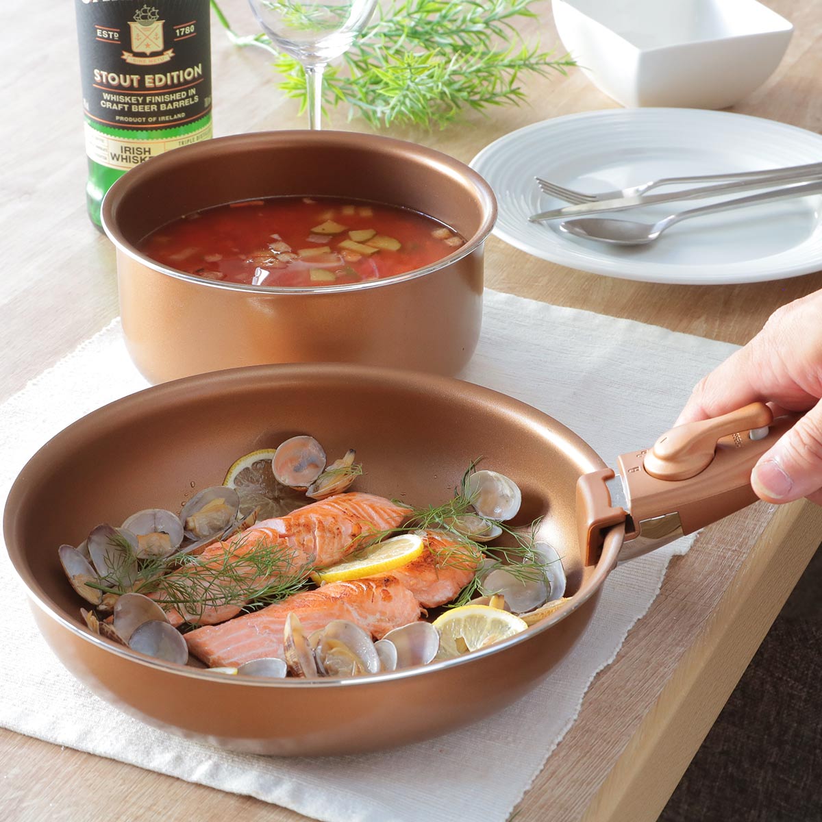 パール金属 フライパン 鍋 5点セット IH対応 VISIONS GOLD Coating