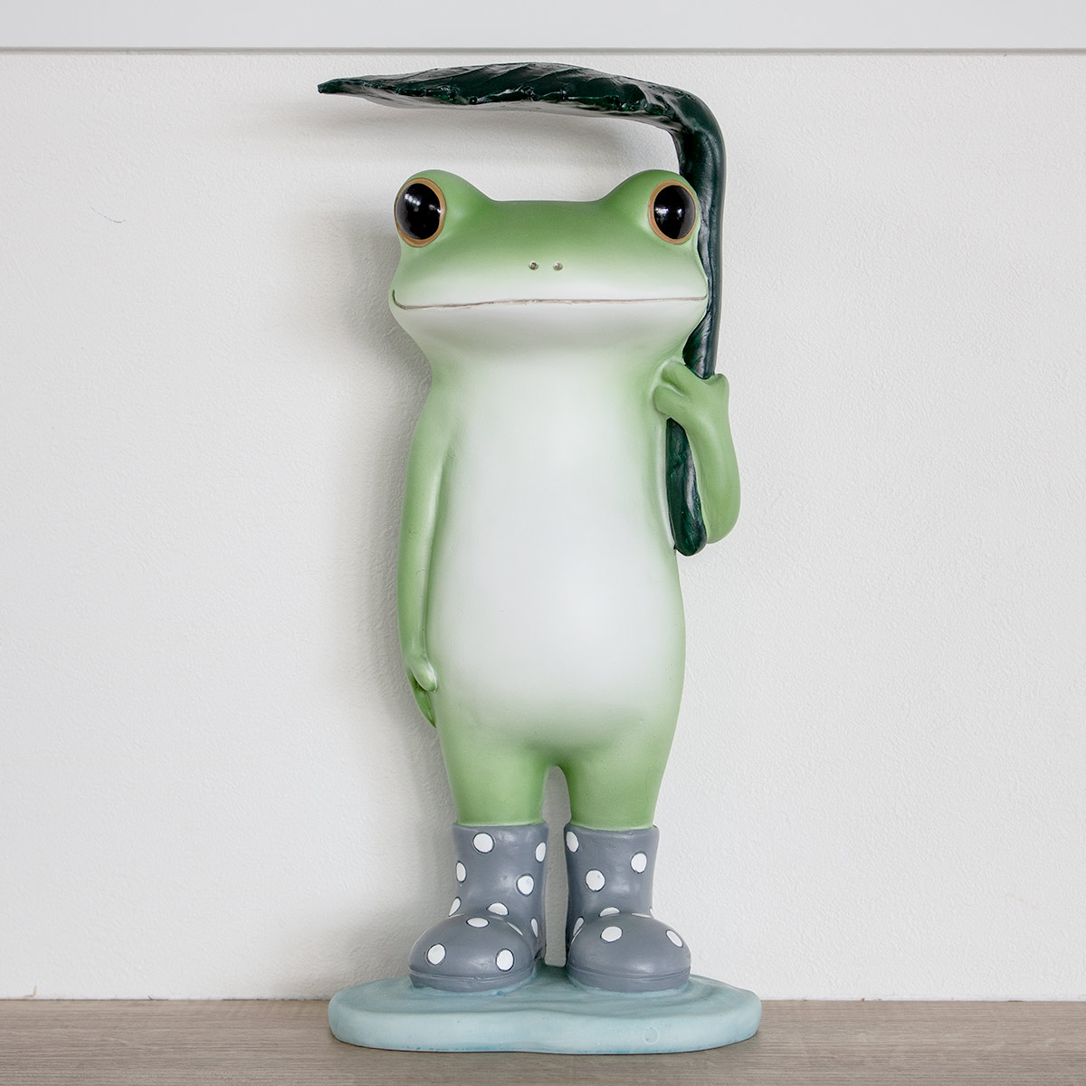 ガーデン オーナメント 葉っぱ傘カエル Copeau （ コポー カエル