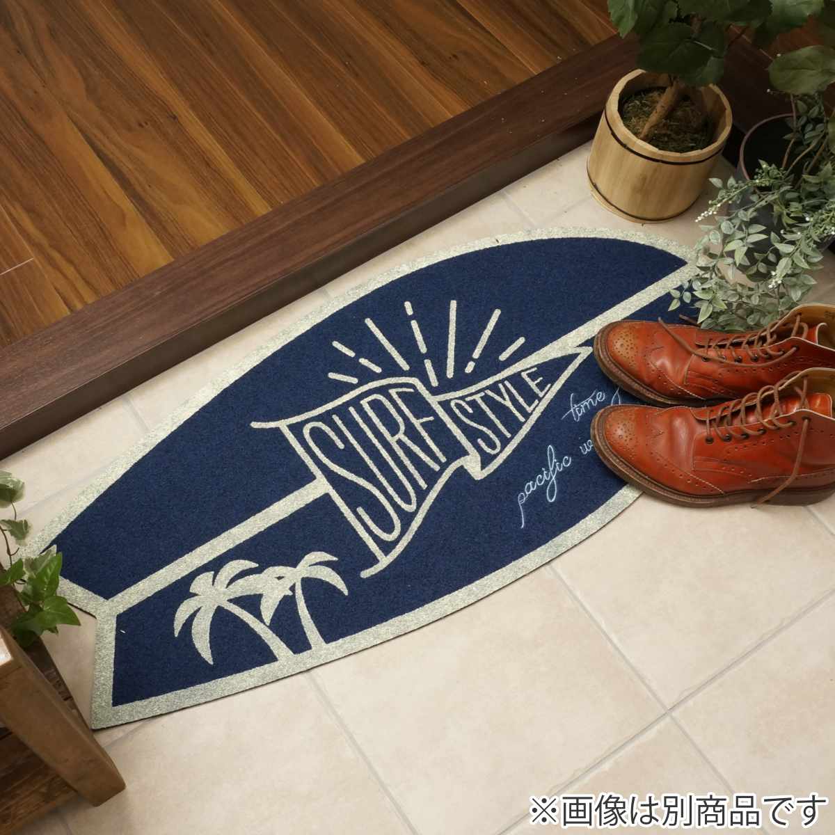 玄関マット 45×75cm ペイズリー （ 玄関 マット 屋外 洗える 泥落とし
