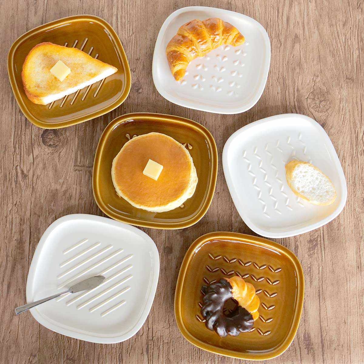 トースト 皿 20cm 三百十日商店 サクッとパン皿 ライン （ 食洗機対応