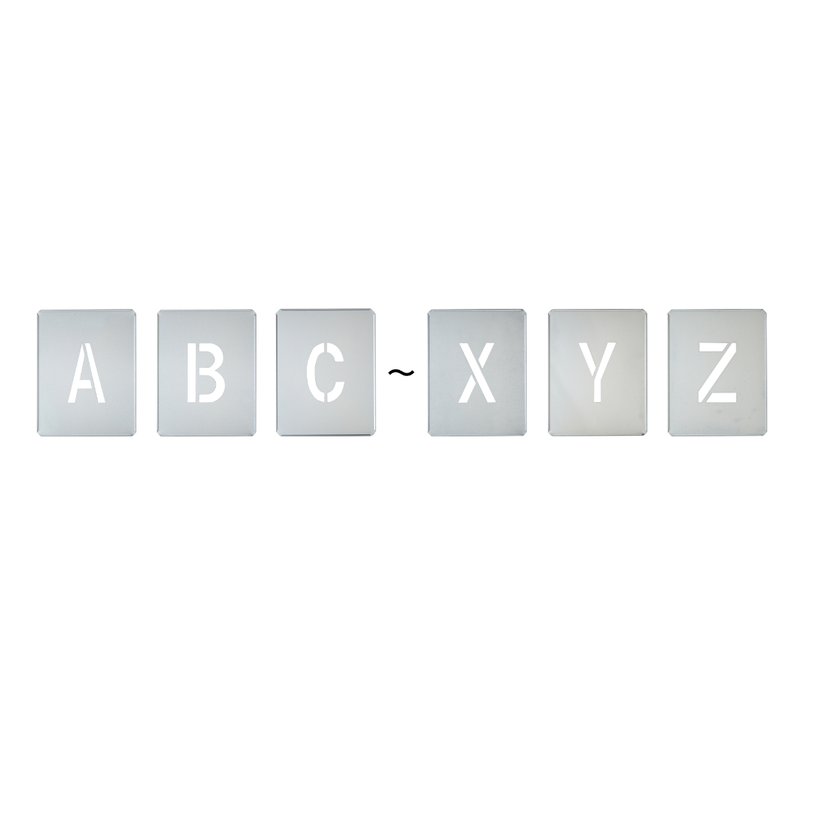 （法人限定） アルファベット札 吹付プレート A〜Z アルファベット26枚入 プレートサイズ32×25cm （ 吹付用プレート アルファベット 26枚セット ）の画像