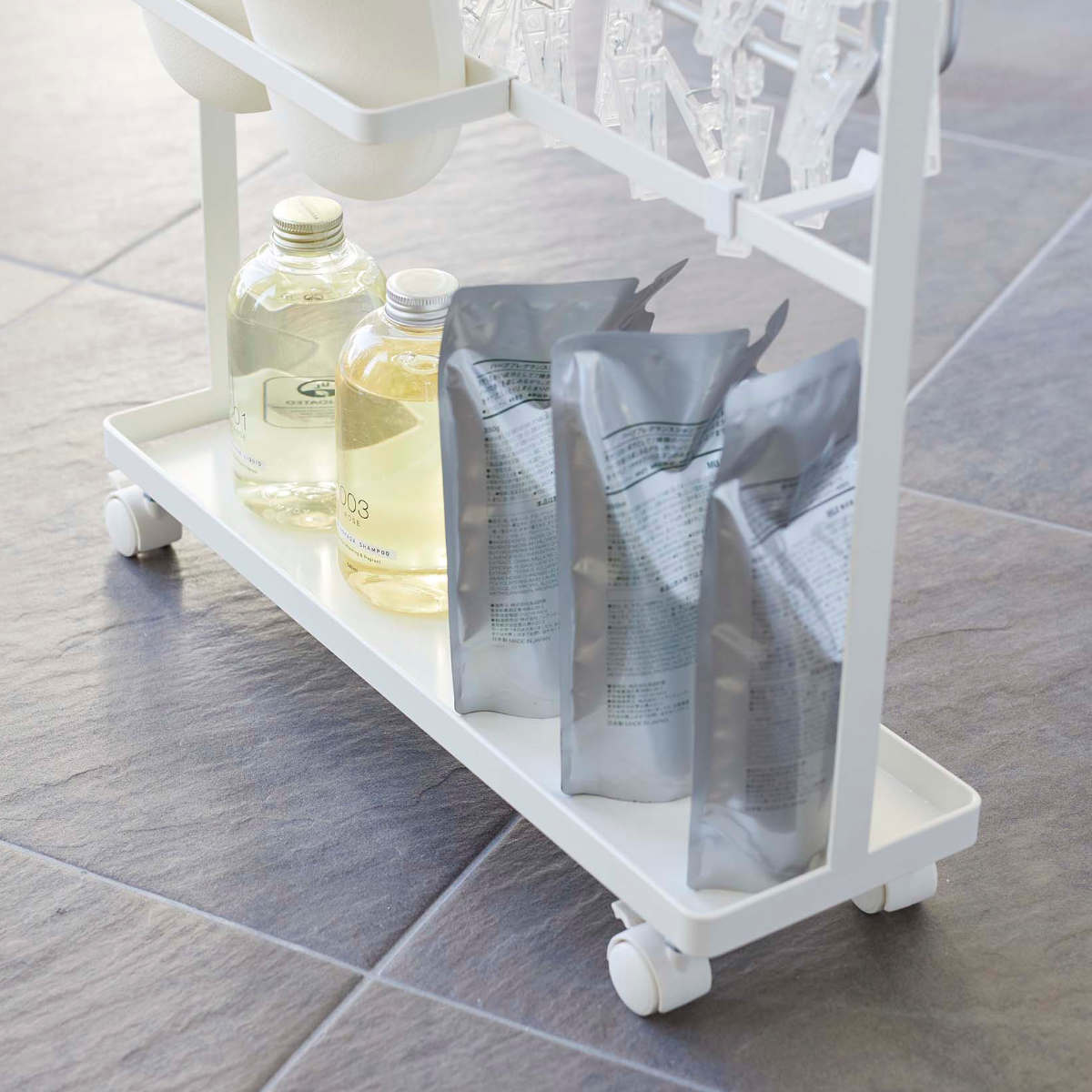 山崎実業 tower 洗濯用品収納ワゴン タワー （ 4903208056557 隙間収納
