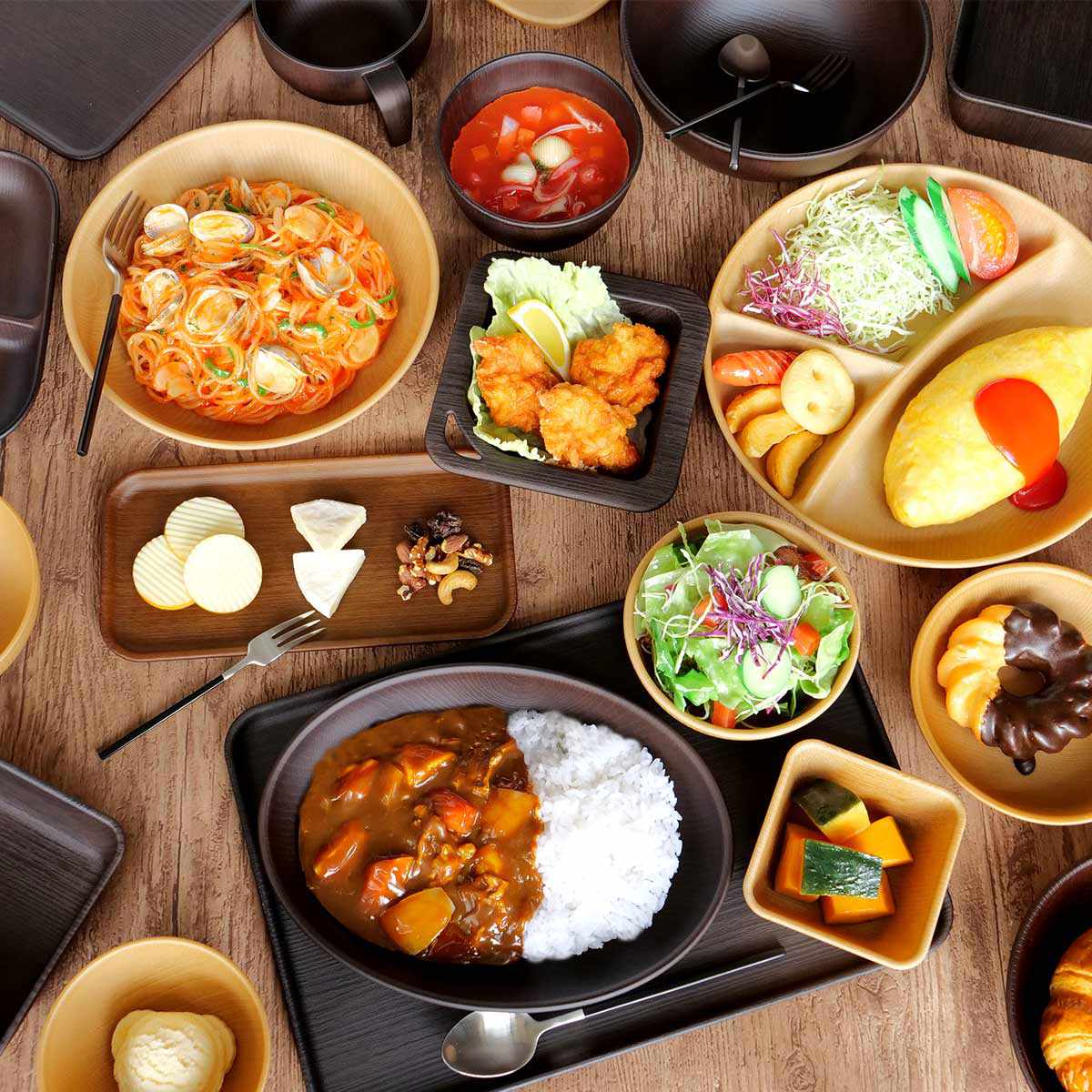 正和 プレート 25.5cm 楕円 Nhhome 木目調 プラスチック （ 食洗機対応