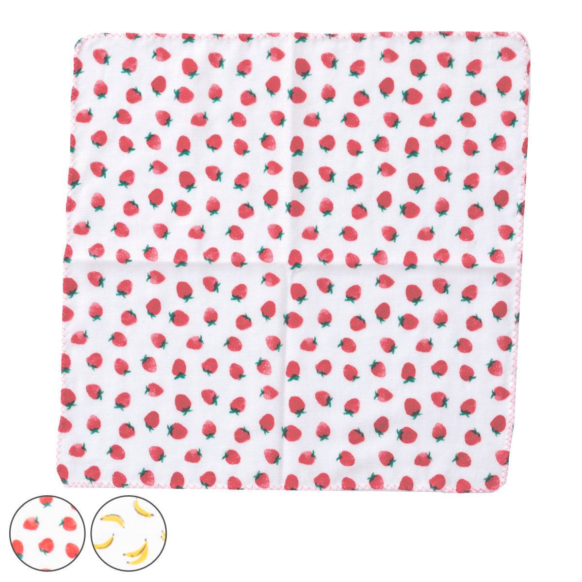 ハンカチ 33x33cm フルーツ ガーゼ 綿100% （ ガーゼハンカチ ガーゼ